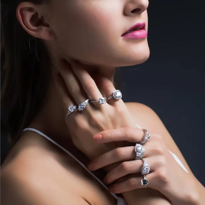 Rings BERRICLE 3Stone 16ct Princess CZ Ring in Sterling Silver