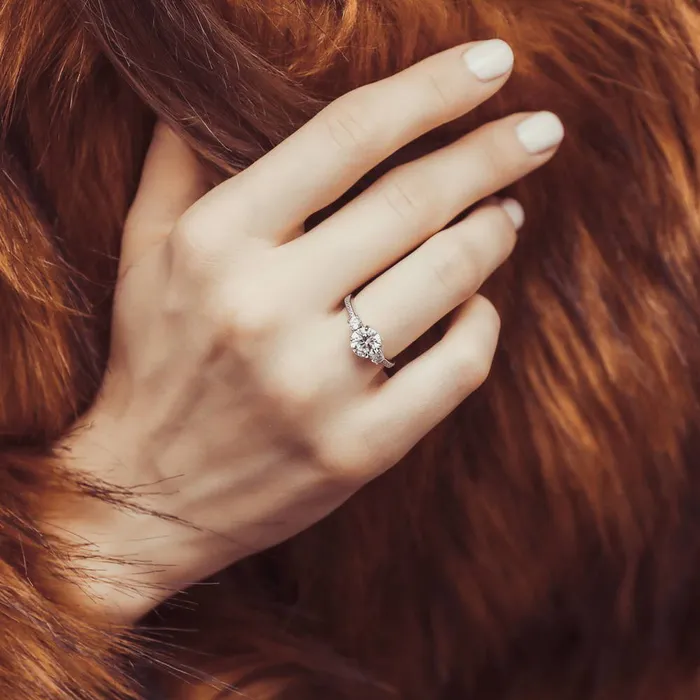 Rings BERRICLE 3Stone 5Stone 125ct CZ Ring Set in Sterling Silver