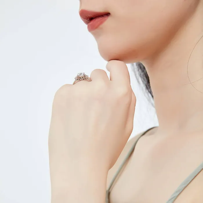 Rings BERRICLE 3Stone 5Stone 125ct CZ Ring Set in Sterling Silver