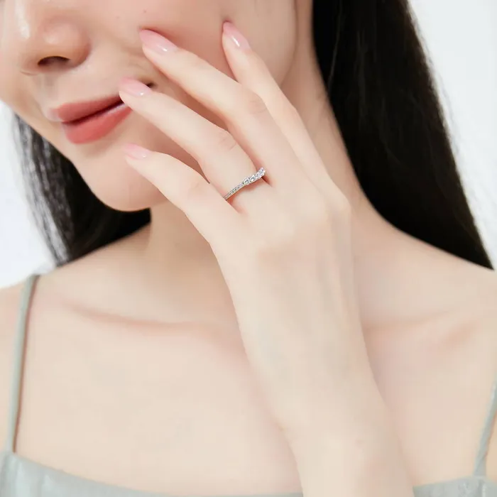 Rings BERRICLE 3Stone 5Stone 125ct CZ Ring Set in Sterling Silver