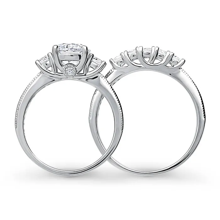 Rings BERRICLE 3Stone 5Stone 125ct CZ Ring Set in Sterling Silver