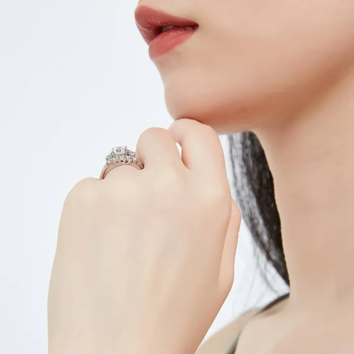 Rings BERRICLE 3Stone 5Stone 125ct CZ Ring Set in Sterling Silver