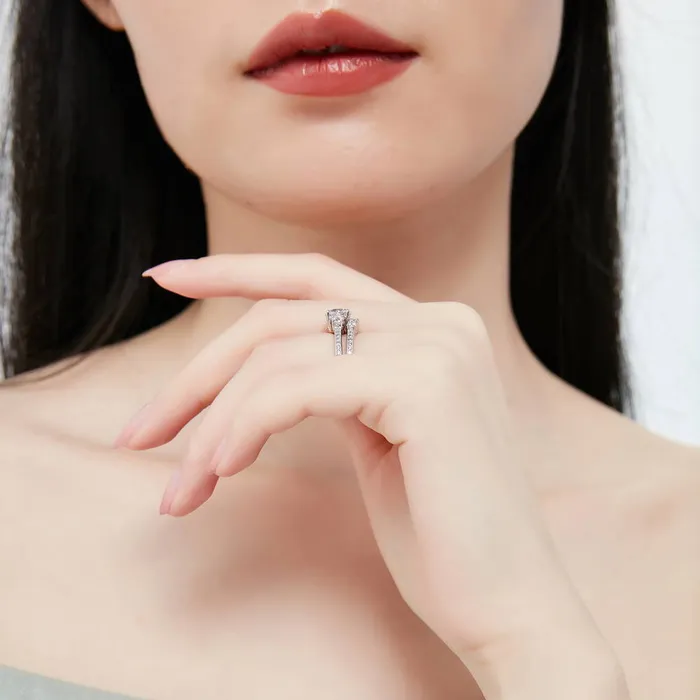 Rings BERRICLE 3Stone 5Stone 125ct CZ Ring Set in Sterling Silver