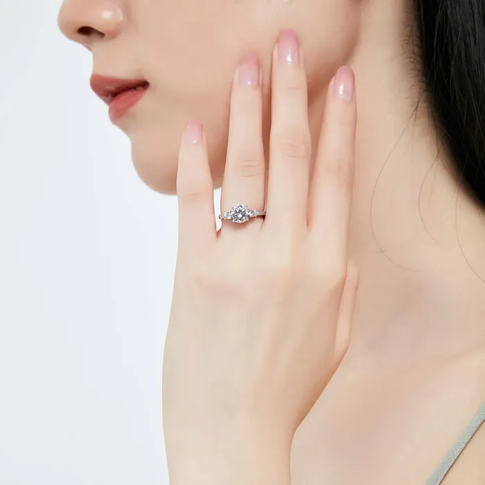 Rings BERRICLE 3Stone 5Stone 125ct CZ Ring Set in Sterling Silver