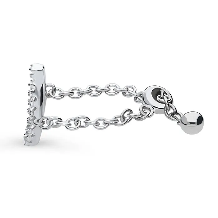 Rings BERRICLE Horseshoe CZ Chain Ring in Sterling Silver