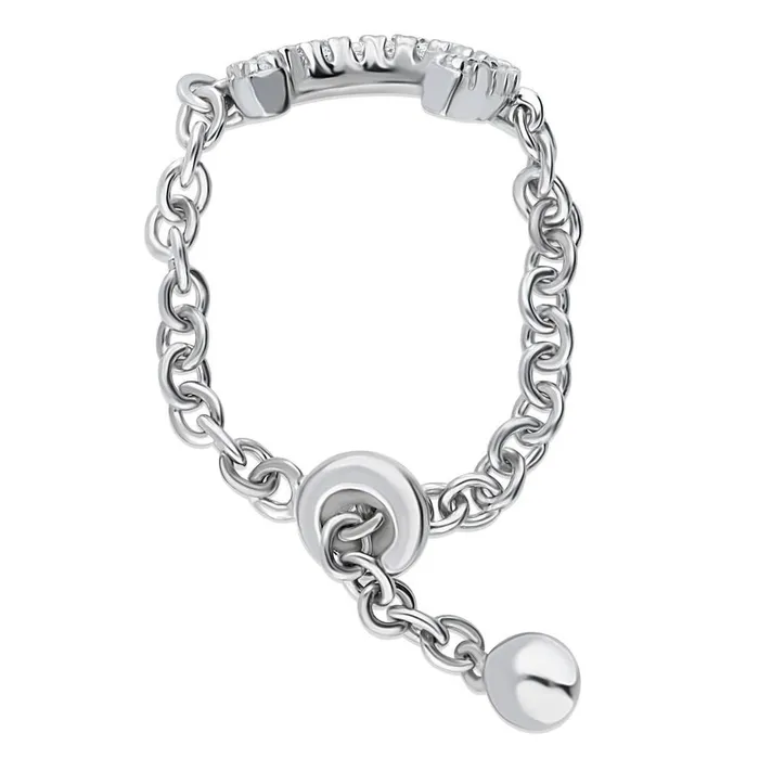 Rings BERRICLE Horseshoe CZ Chain Ring in Sterling Silver