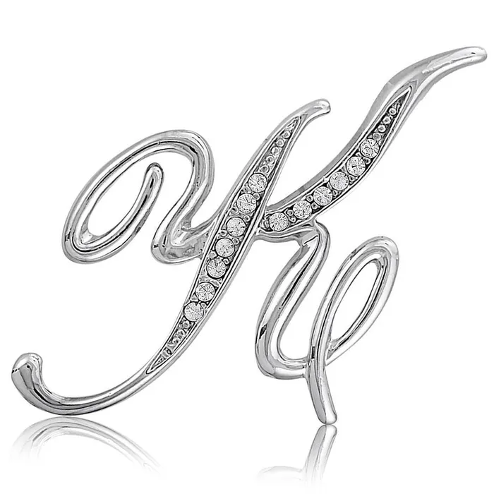 Rings BERRICLE Initial Letter Pin in SilverTone