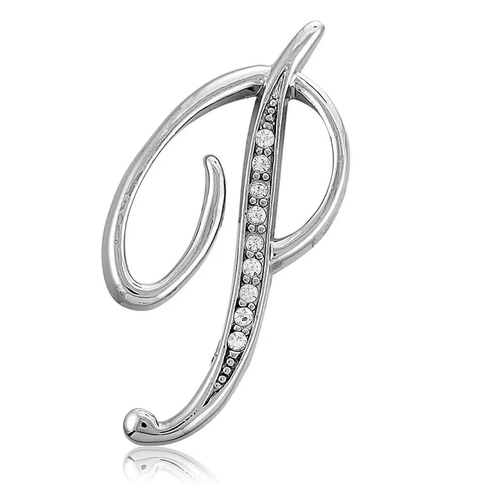 Rings BERRICLE Initial Letter Pin in SilverTone