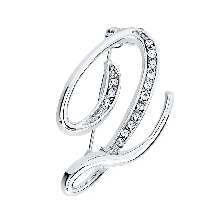 Rings BERRICLE Initial Letter Pin in SilverTone