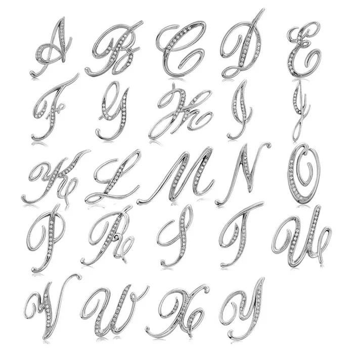 Rings BERRICLE Initial Letter Pin in SilverTone