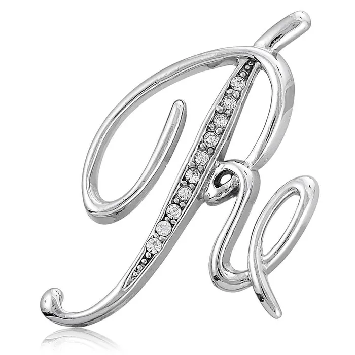 Rings BERRICLE Initial Letter Pin in SilverTone