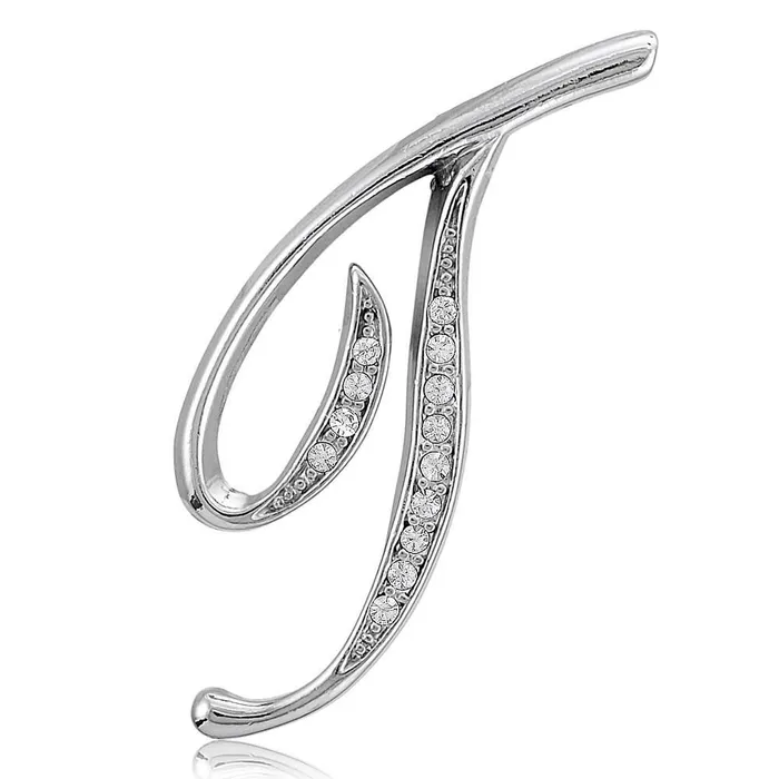 Rings BERRICLE Initial Letter Pin in SilverTone