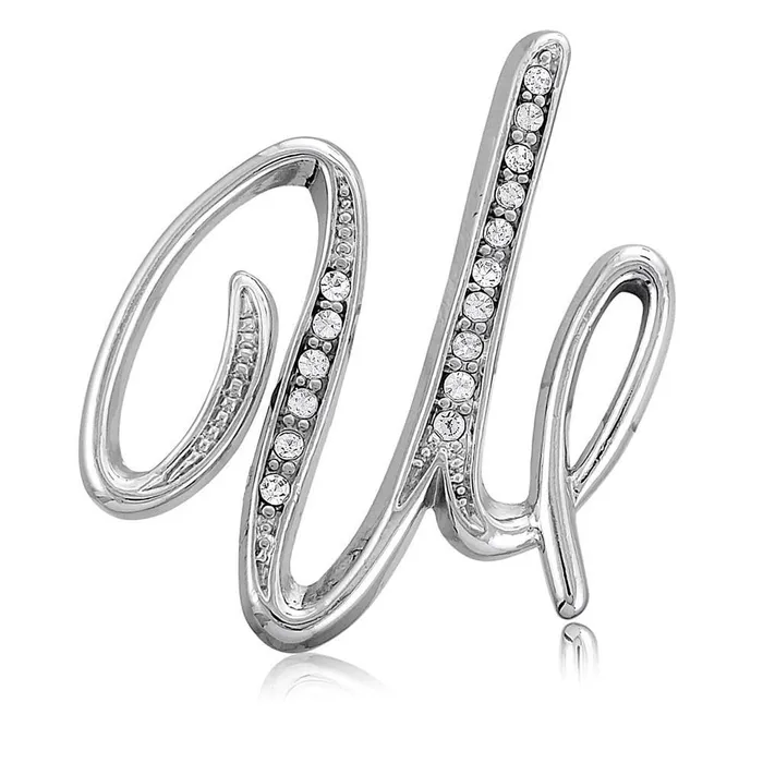 Rings BERRICLE Initial Letter Pin in SilverTone