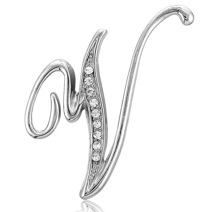 Rings BERRICLE Initial Letter Pin in SilverTone