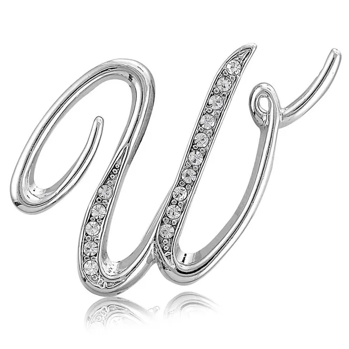 Rings BERRICLE Initial Letter Pin in SilverTone