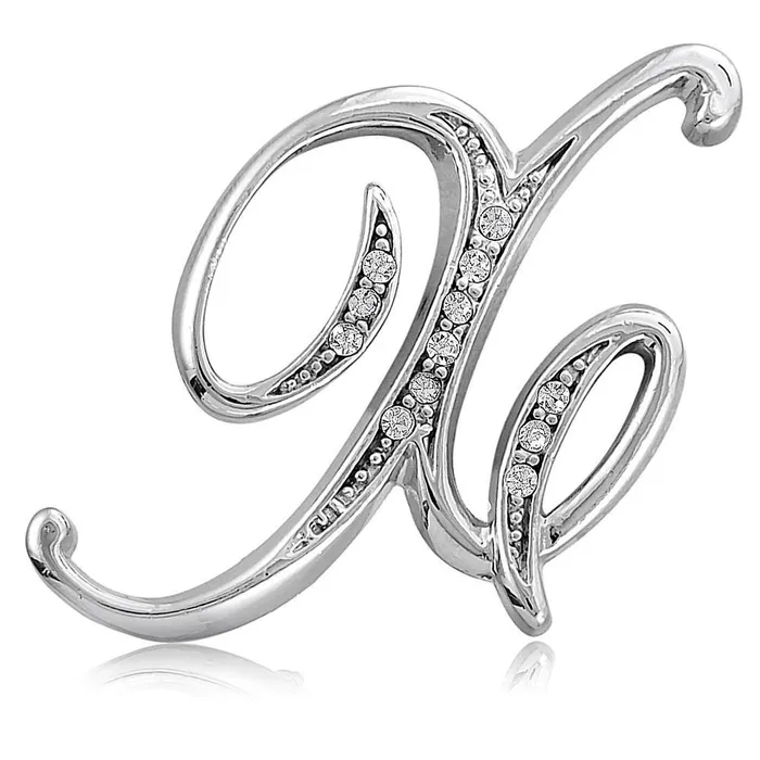 Rings BERRICLE Initial Letter Pin in SilverTone