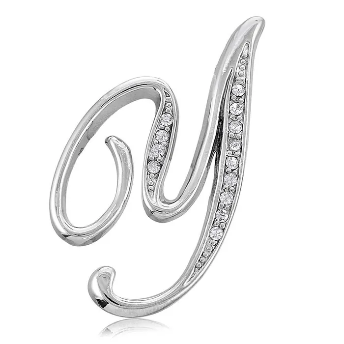Rings BERRICLE Initial Letter Pin in SilverTone
