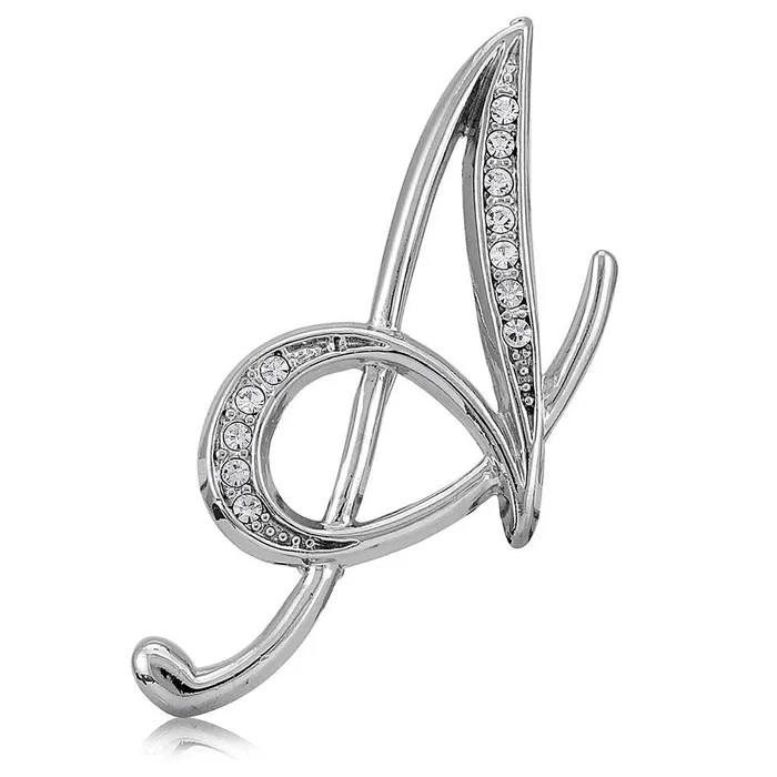 Rings BERRICLE Initial Letter Pin in SilverTone