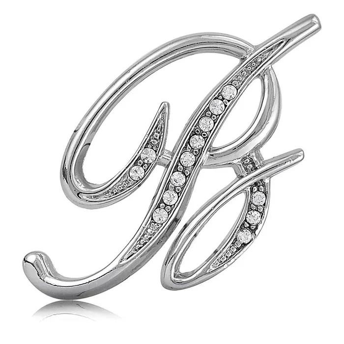 Rings BERRICLE Initial Letter Pin in SilverTone