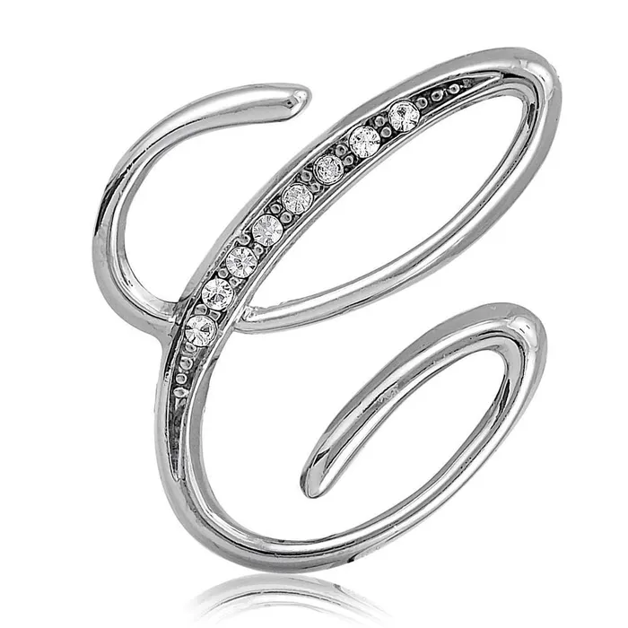 Rings BERRICLE Initial Letter Pin in SilverTone
