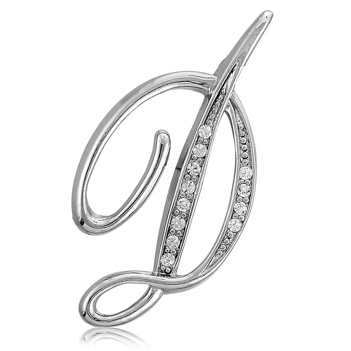 Rings BERRICLE Initial Letter Pin in SilverTone