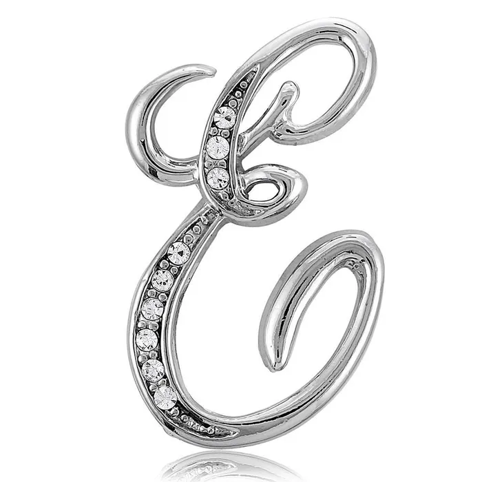 Rings BERRICLE Initial Letter Pin in SilverTone