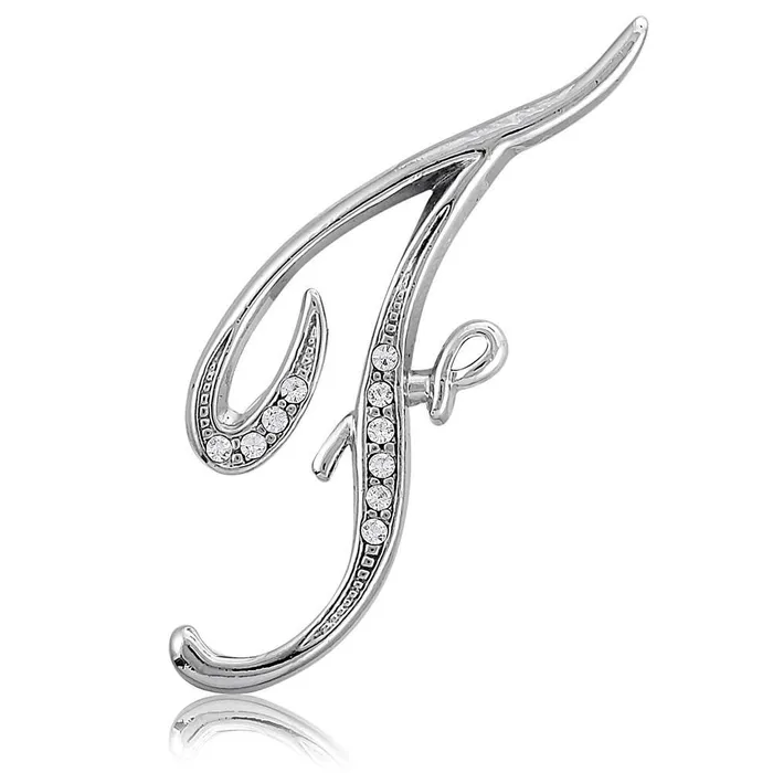 Rings BERRICLE Initial Letter Pin in SilverTone