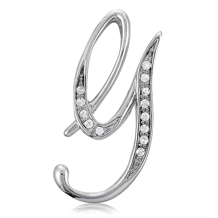 Rings BERRICLE Initial Letter Pin in SilverTone