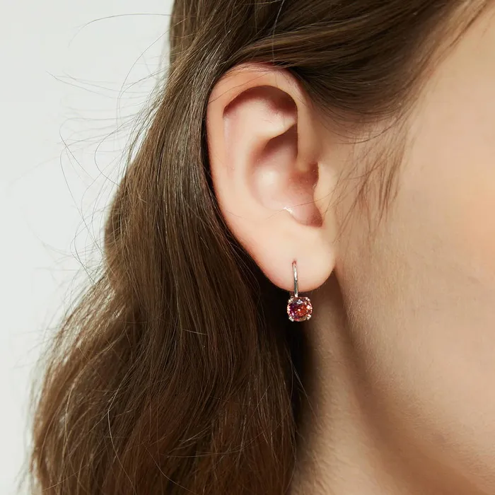 Rings BERRICLE Kaleidoscope Solitaire Red Orange CZ Set in Sterling Silver