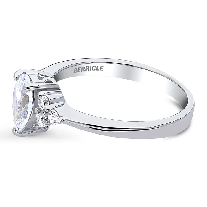 Rings BERRICLE Solitaire 08ct Pear CZ Ring in Sterling Silver