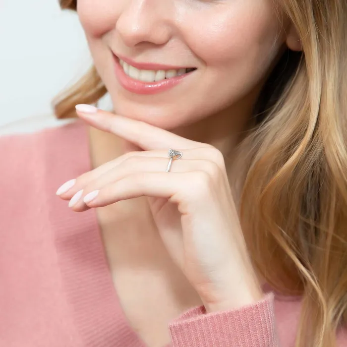 Rings BERRICLE Solitaire 08ct Pear CZ Ring in Sterling Silver