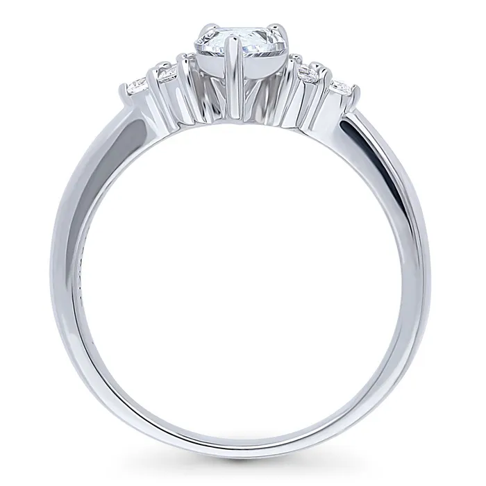 Rings BERRICLE Solitaire 08ct Pear CZ Ring in Sterling Silver