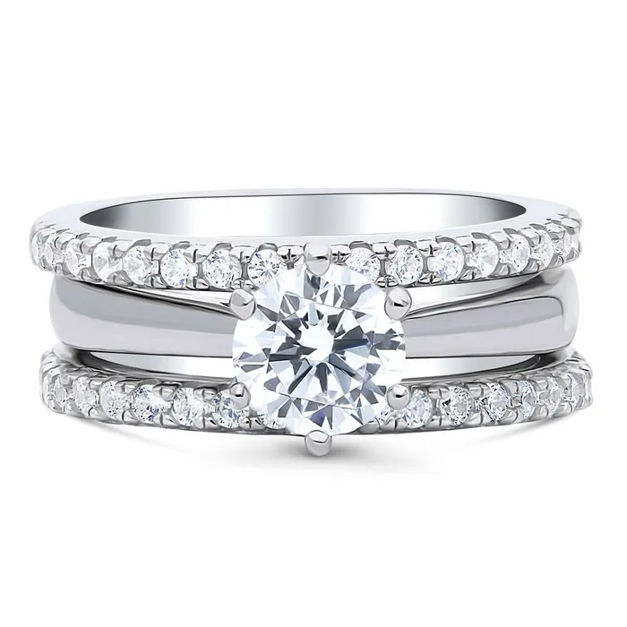 Rings BERRICLE Solitaire 1ct CZ Ring Set in Sterling Silver