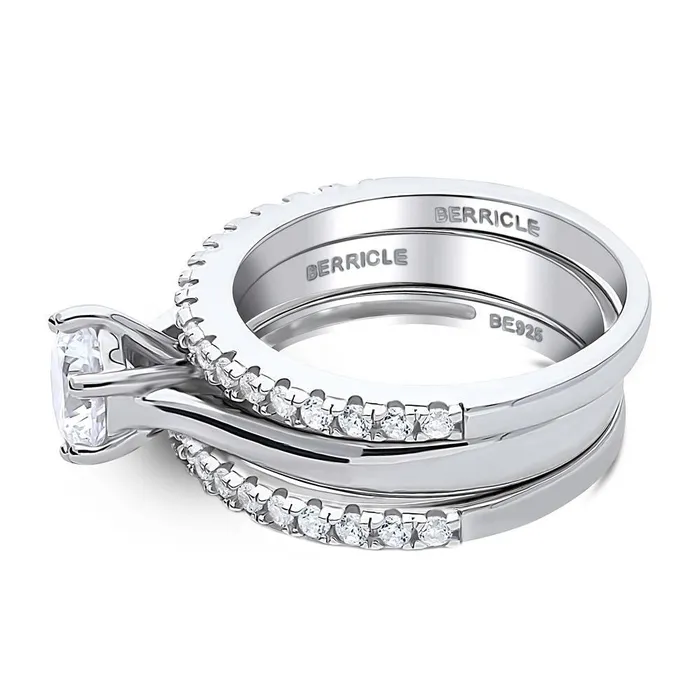 Rings BERRICLE Solitaire 1ct CZ Ring Set in Sterling Silver