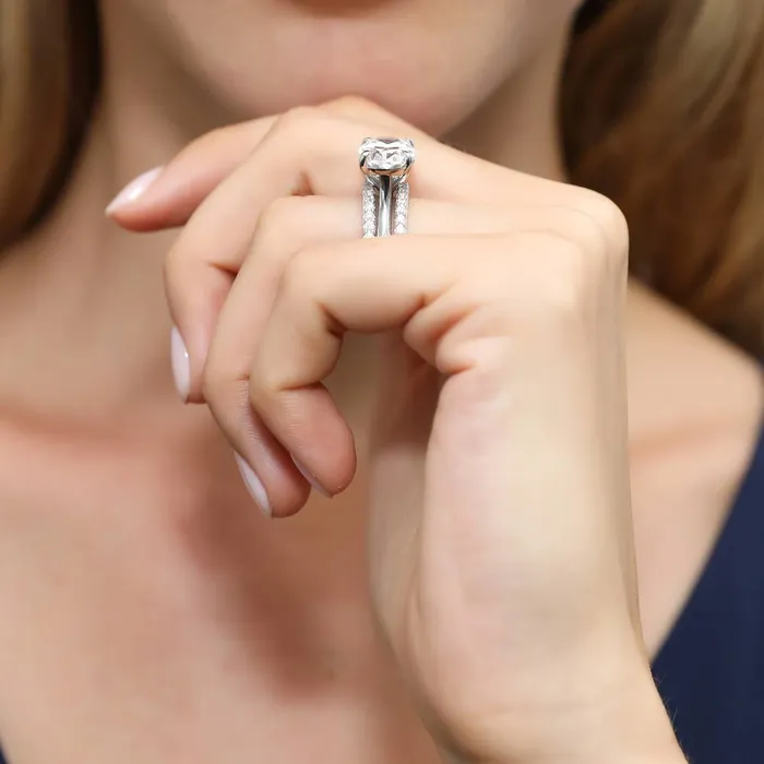 Rings BERRICLE Solitaire EastWest 55ct Oval CZ Ring Set in Sterling Silver