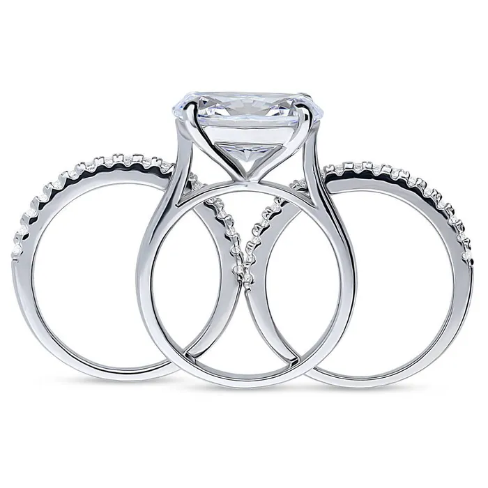 Rings BERRICLE Solitaire EastWest 55ct Oval CZ Ring Set in Sterling Silver