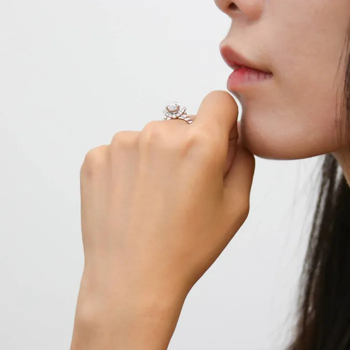 Rings BERRICLE Woven Solitaire 18ct CZ Ring in Sterling Silver