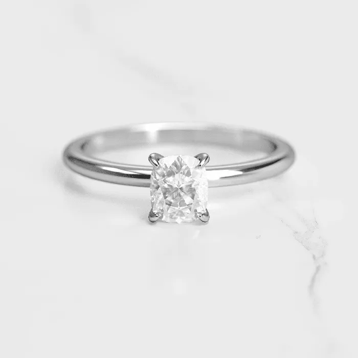 Rings Capucinne Cushion Solitaire Moissanite Ring with 1ct moissanite