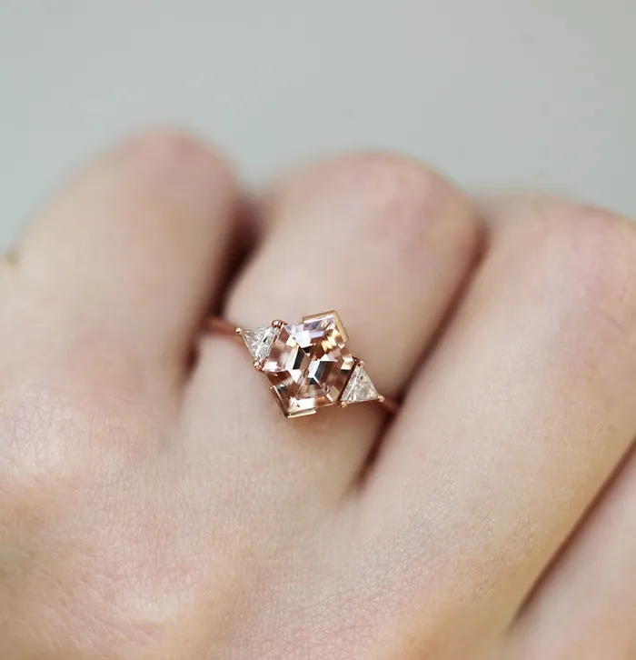 Rings Capucinne Nadine Hexagon Morganite Ring