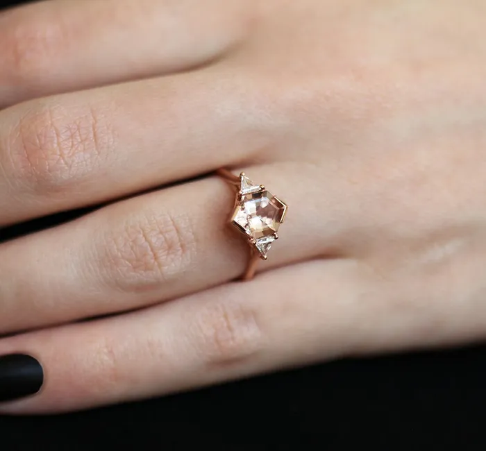 Rings Capucinne Nadine Hexagon Morganite Ring