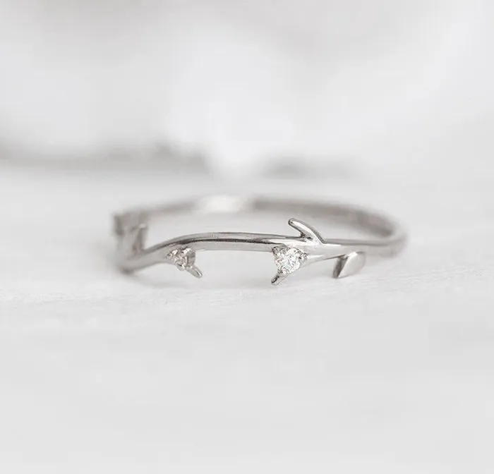 Rings Capucinne Savannah Diamond Ring 14K Rose Gold Wedding Band