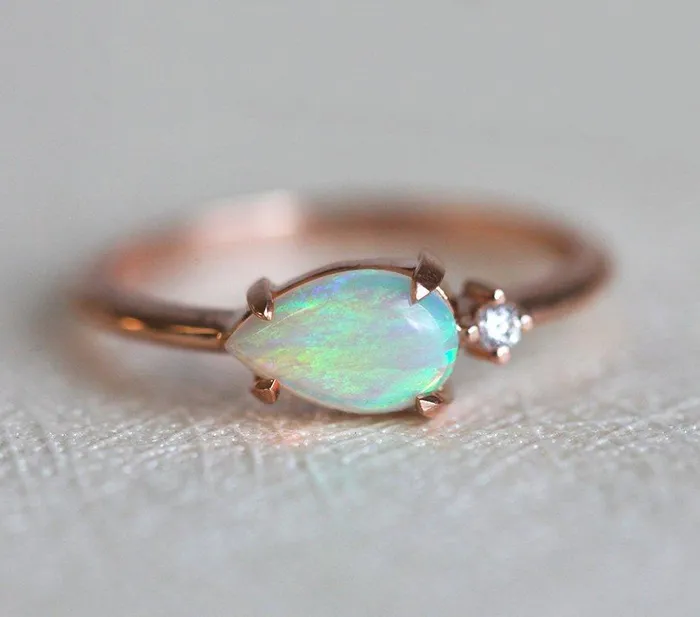 Rings dreamofopal Pamela Pear Opal Ring