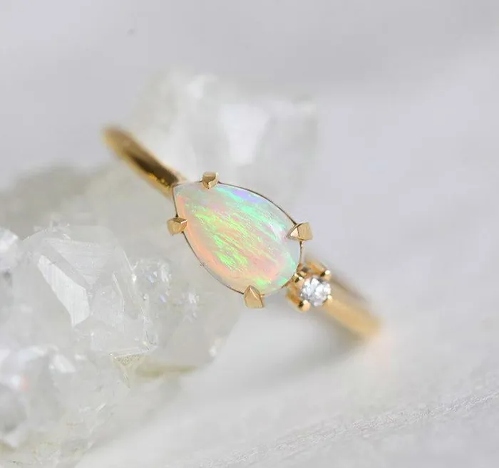 Rings dreamofopal Pamela Pear Opal Ring