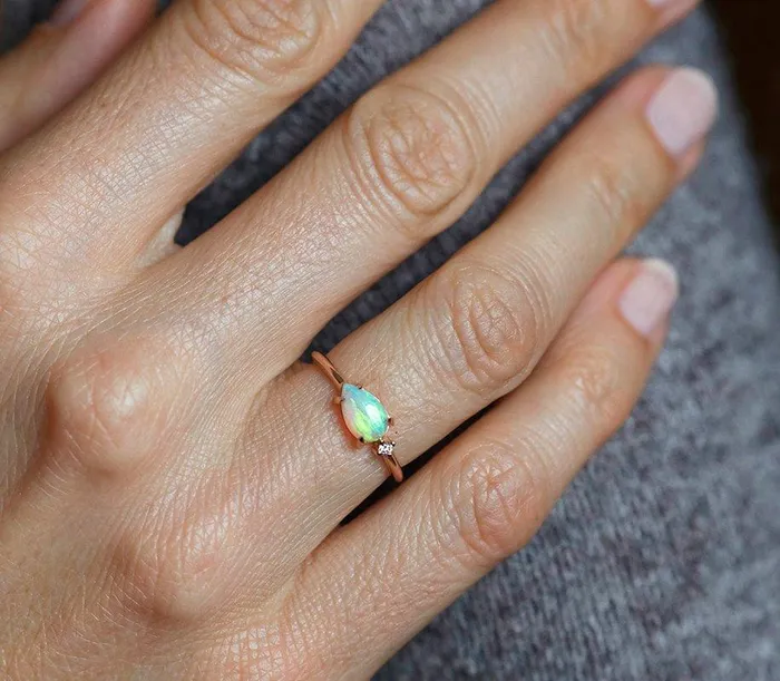 Rings dreamofopal Pamela Pear Opal Ring