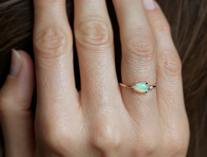 Rings dreamofopal Pamela Pear Opal Ring