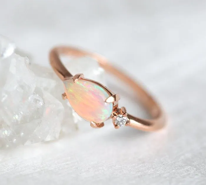 Rings dreamofopal Pamela Pear Opal Ring