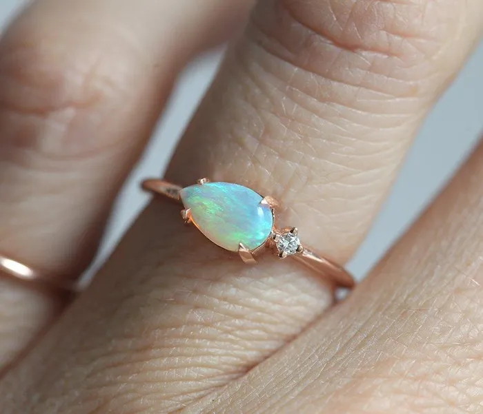Rings dreamofopal Pamela Pear Opal Ring