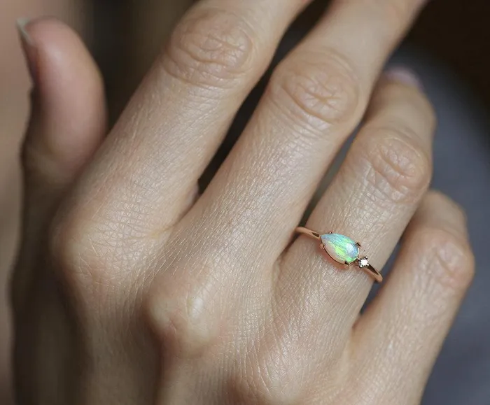 Rings dreamofopal Pamela Pear Opal Ring