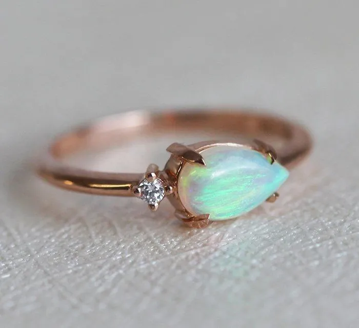Rings dreamofopal Pamela Pear Opal Ring