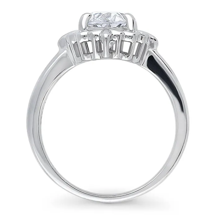 Rings Flower Solitaire 1ct CZ Ring in Sterling Silver BERRICLE